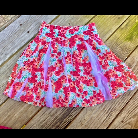Lipstick Dresses & Skirts - Y2K Floral Lipstick Skater Skirt